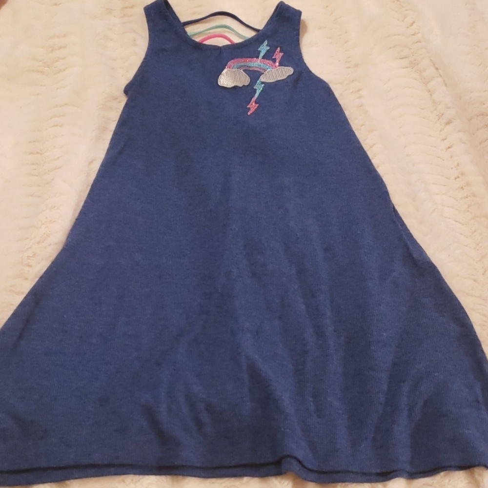 Rainbow patch tank top dress EUC